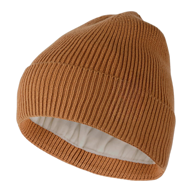 Ribbed Knit Beanie With Fleece Lining Classic Winter Hat