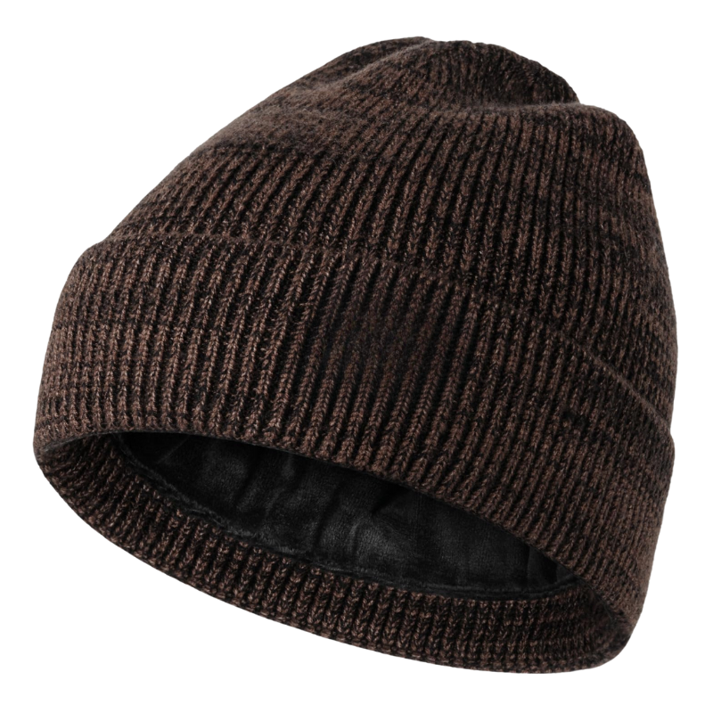 Ribbed Knit Beanie With Lining Design Classic Winter Hat