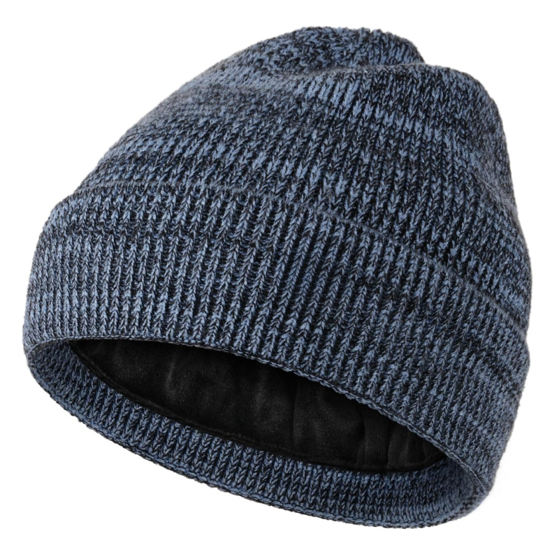 Ribbed Knit Beanie With Lining Design Classic Winter Hat