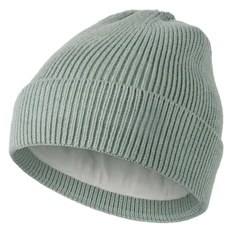 Ribbed Knit Beanie With Lining Design Classic Winter Hat