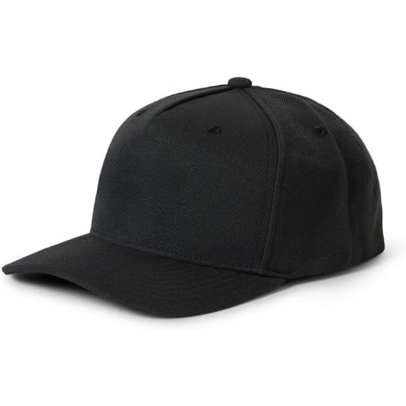 Structured Five Panel Embroidered Snapback Cap