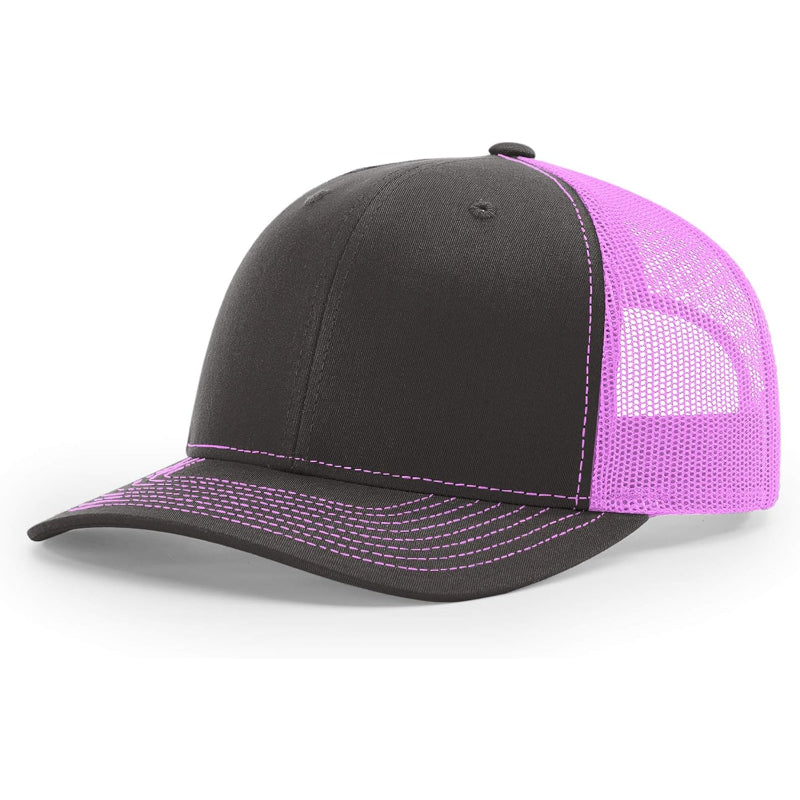 Two Tone Adjustable Trucker Hat With Mesh Back