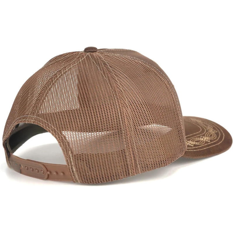 Vintage Adjustable Snapback Closure Cap With Mesh Back