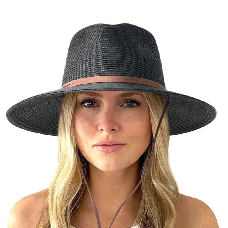 Wide Brim Straw Fedora Beach Hat