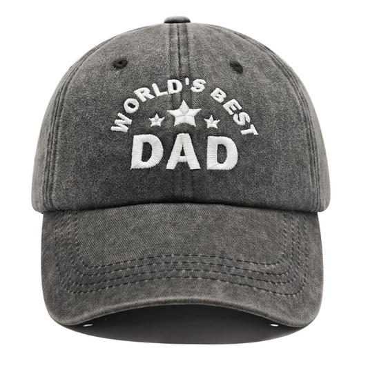 World Best Dad Baseball Vintage Washed Adjustable Hat