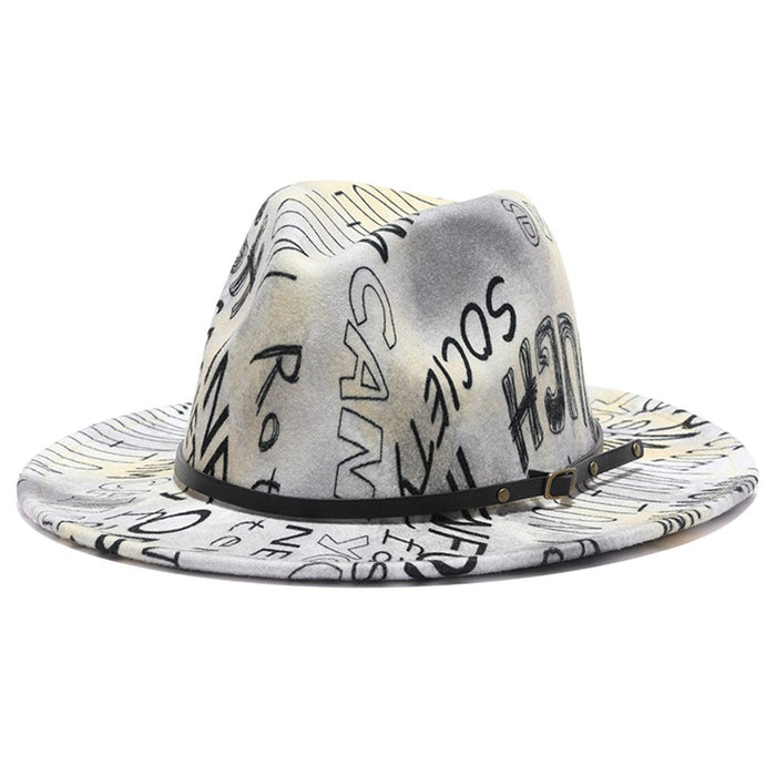 Tie Dye Printed Quotes Cowboy Styled Fedora