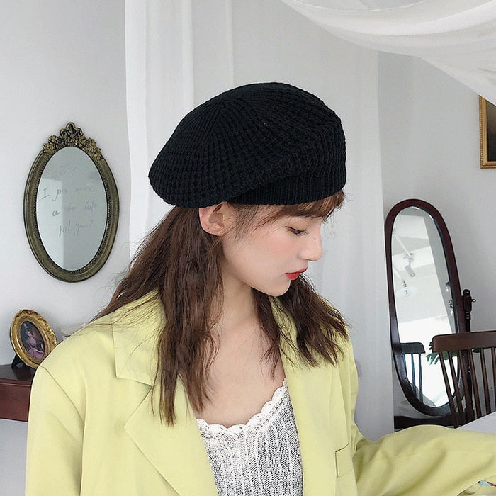 Knitted Wool British Styled Painter's Beret