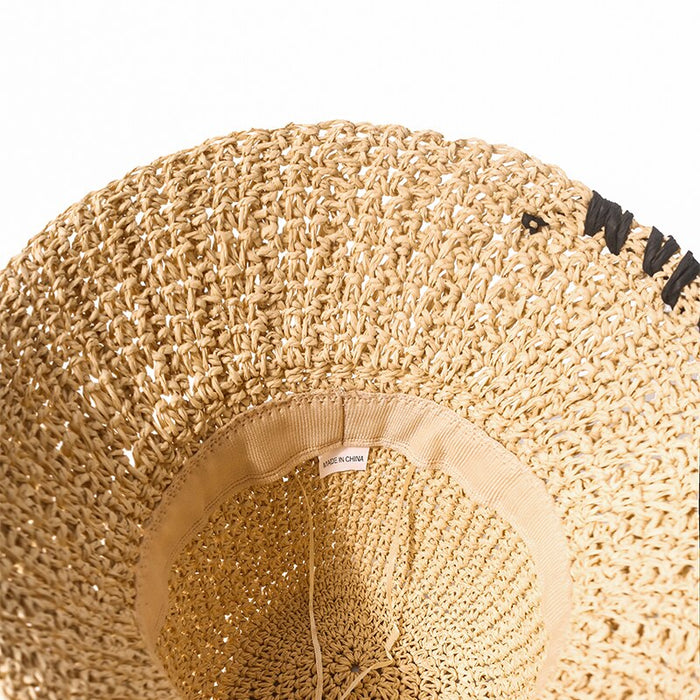 Straw Knitted Raffia Style Leisure Beach Sun Protective Hat