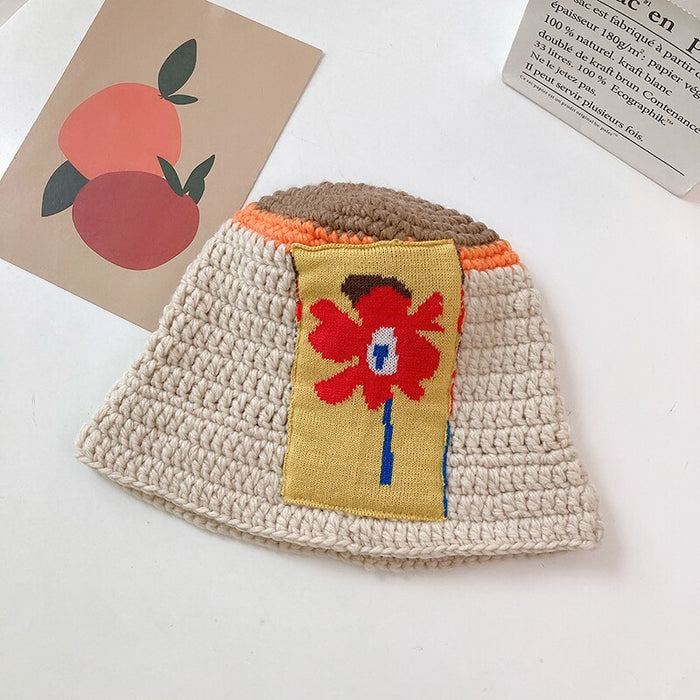 Warm Winterized Wool Knitted Cartoon Trendy Bucket Hat