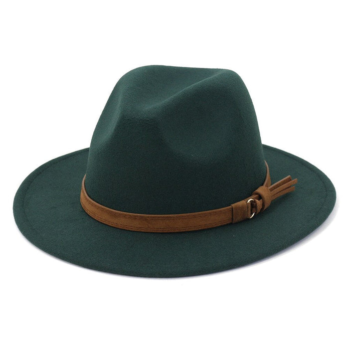 Vintage Flat & Wide Brim Wool Fedora Hat