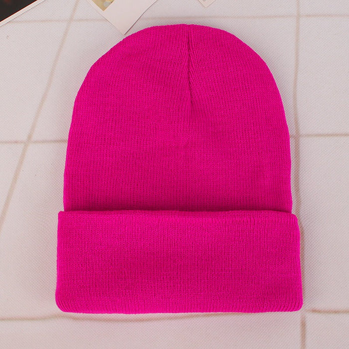 Winter Casual Knitted Solid Beanie Cap