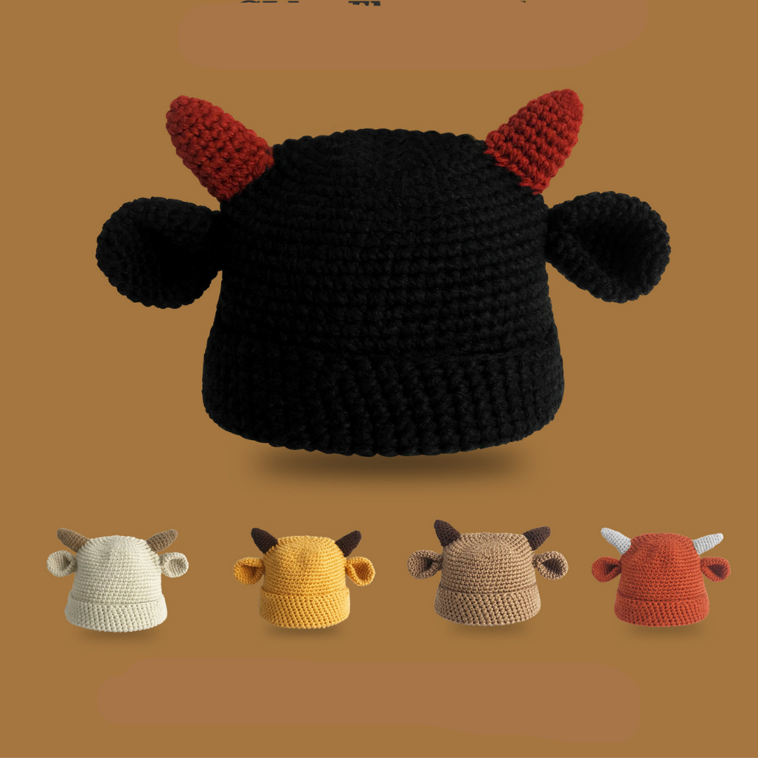 Cow Ear Knitted Wool Winter Hat