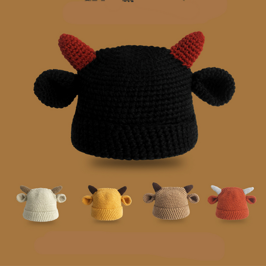 Cow Ear Knitted Wool Winter Hat