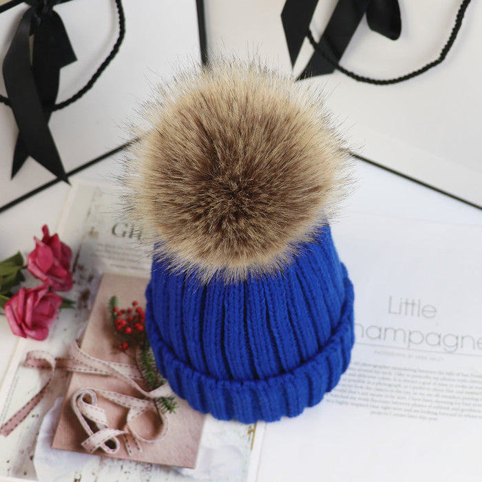 Warm Knitted Wool Pompom Hat