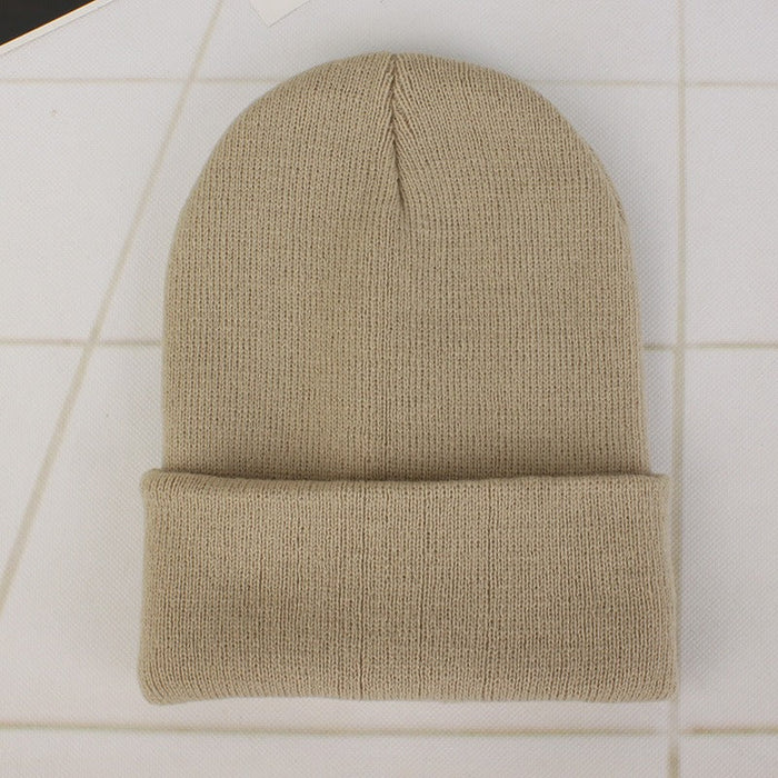 Winter Casual Knitted Solid Beanie Cap
