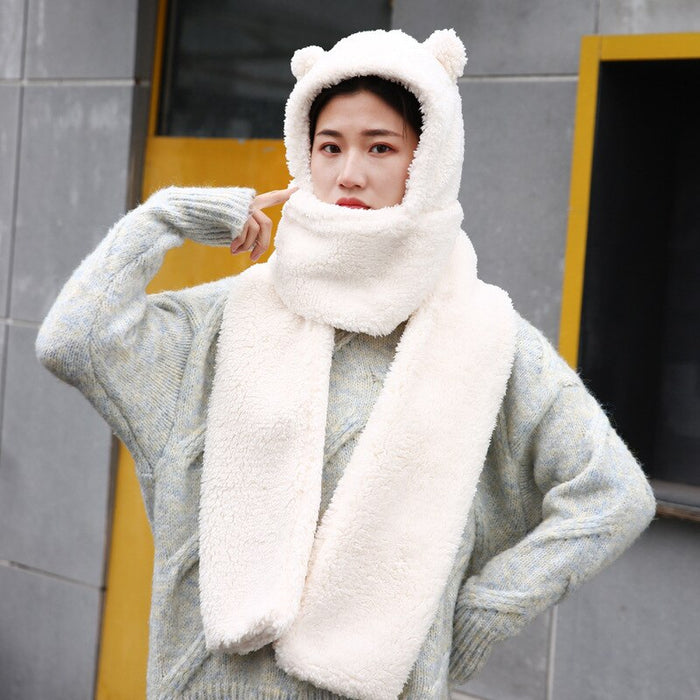 Bear Ear Casual Plush Fleece Winter Hat