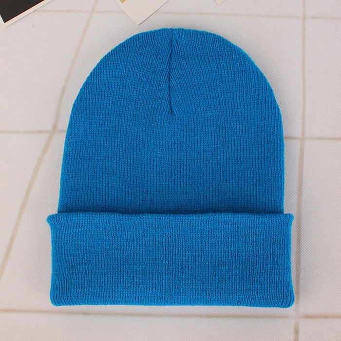 Winter Casual Knitted Solid Beanie Cap