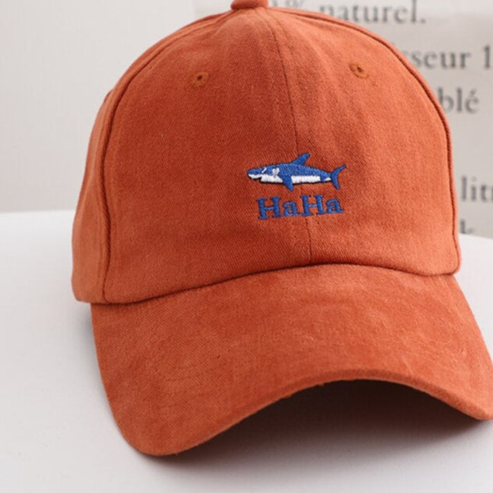Cartoon Shark Embroidered Golf Dad Hat