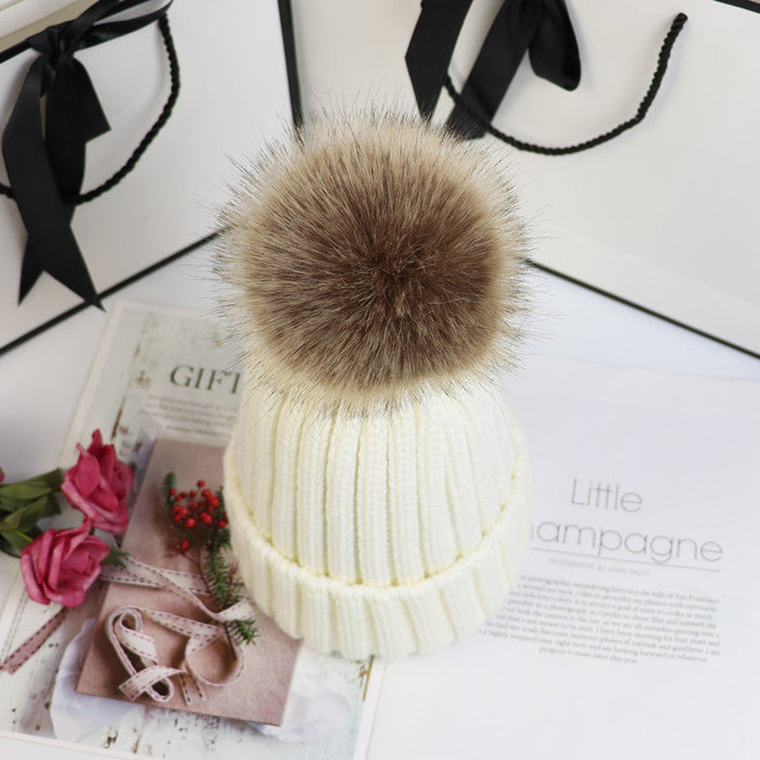 Warm Knitted Wool Pompom Hat