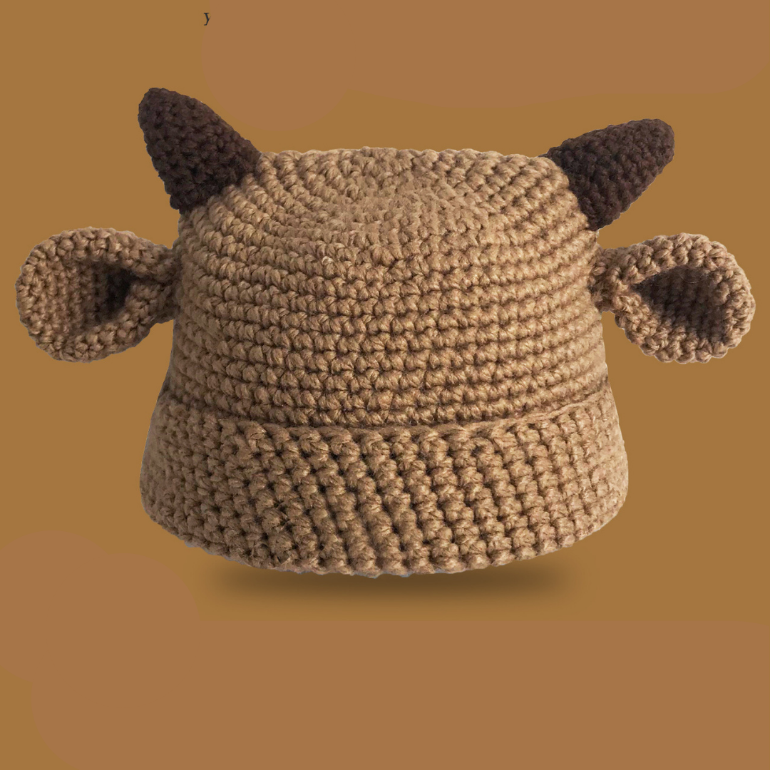 Cow Ear Knitted Wool Winter Hat