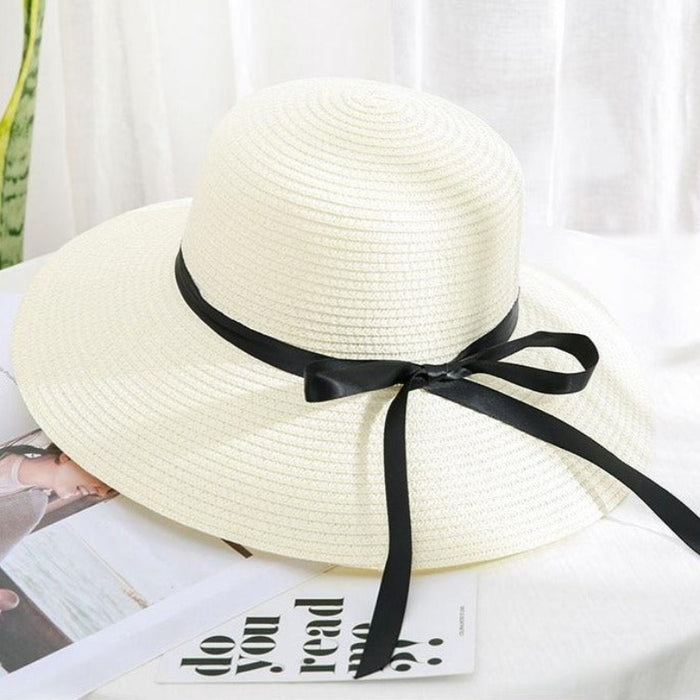 Go On A Journey Bow Straw Hat