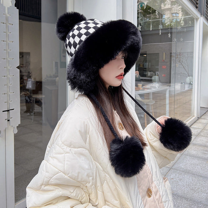 Cute Pompom Fleece Fur Hat