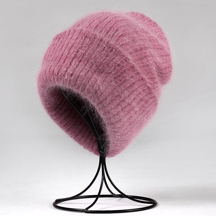 Warm Real Rabbit Fur Beanies