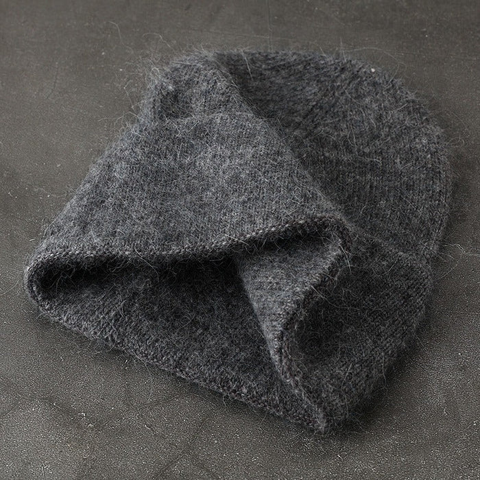 Solid Color Angora Winter Hat For Women