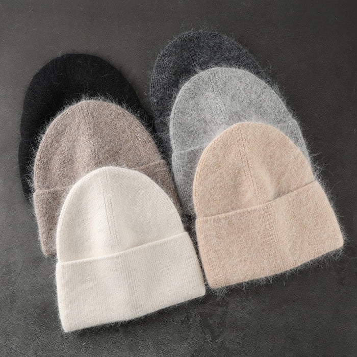 Solid Colored Fluffy Knitted Beanies