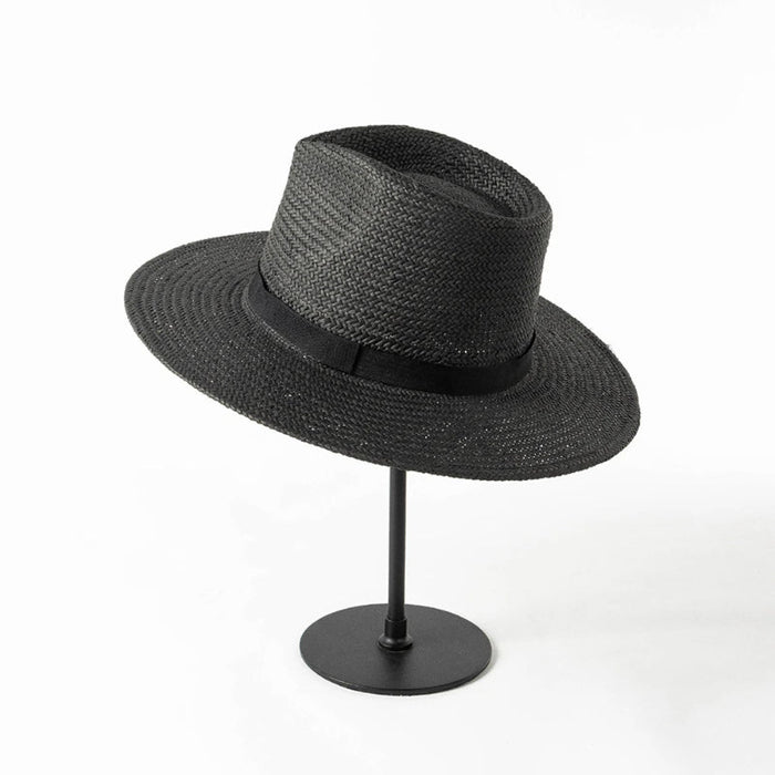 Plain Band Panama Straw Hats