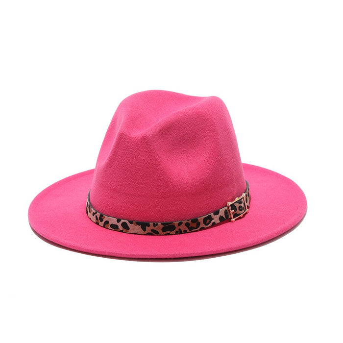 Vintage Style Leopard Buckled Wedding Fedora
