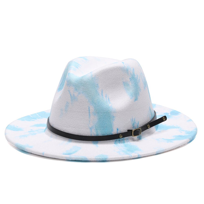 Luxury Tie Dye Felted Multicolor Fedora
