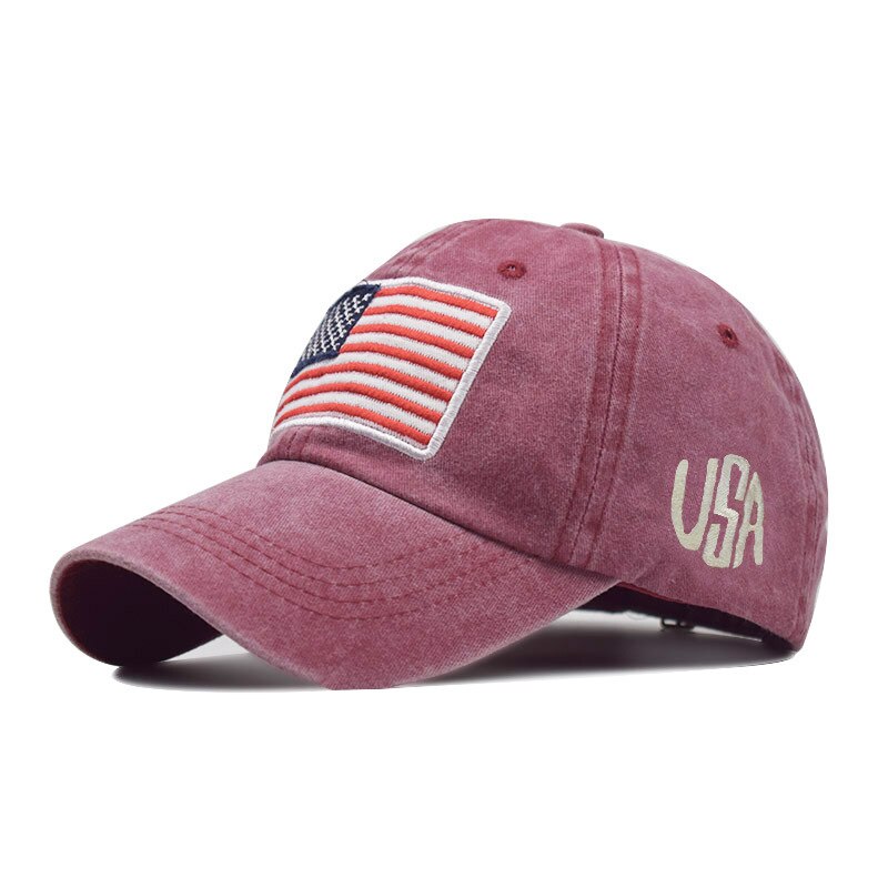 Vintage-Style Cap with American Flag Patch