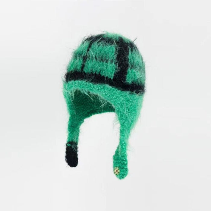 Fur Knitted Earflap Winter Beanie