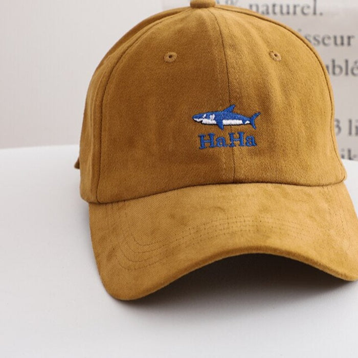 Cartoon Shark Embroidered Golf Dad Hat