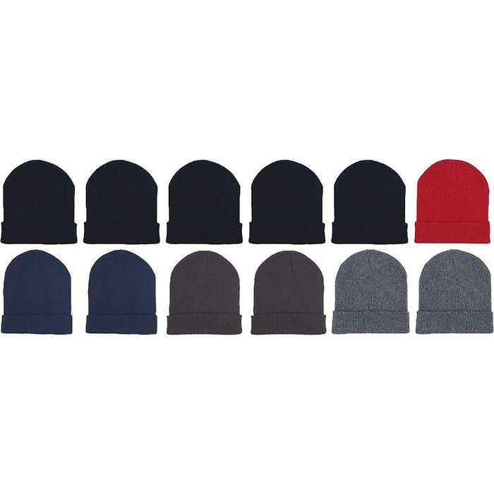 Kids 12 Pack Cozy Winter Beanies