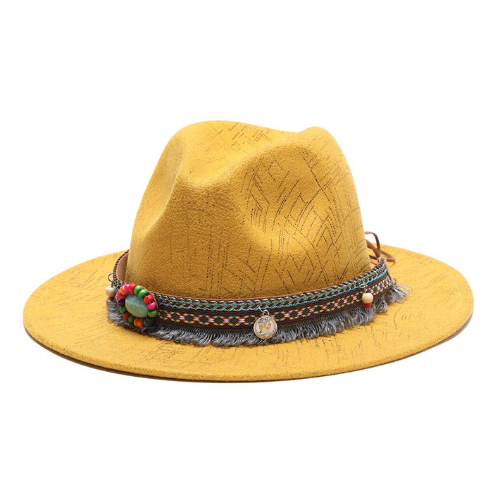 Pearled & Beaded Thin Lined Vintage Fedora
