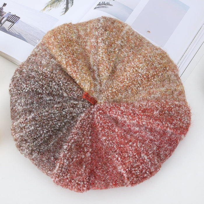 Luxurious & Elegant Multicolor Cotton Knitted Beret