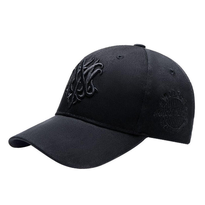Embroidered Wolf & Dog Decal Baseball Cap