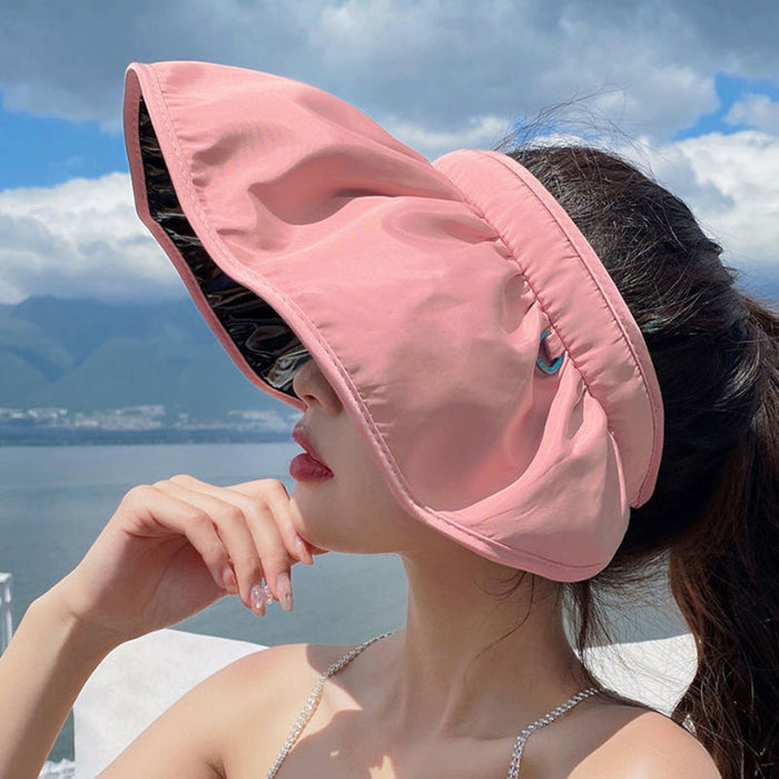 Foldable Anti-UV Wide Brim Empty Top Sun Cap