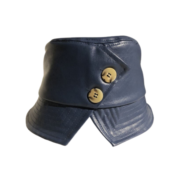 Spring & Autumn PU Leather Women's Buttoned Bucket Hat