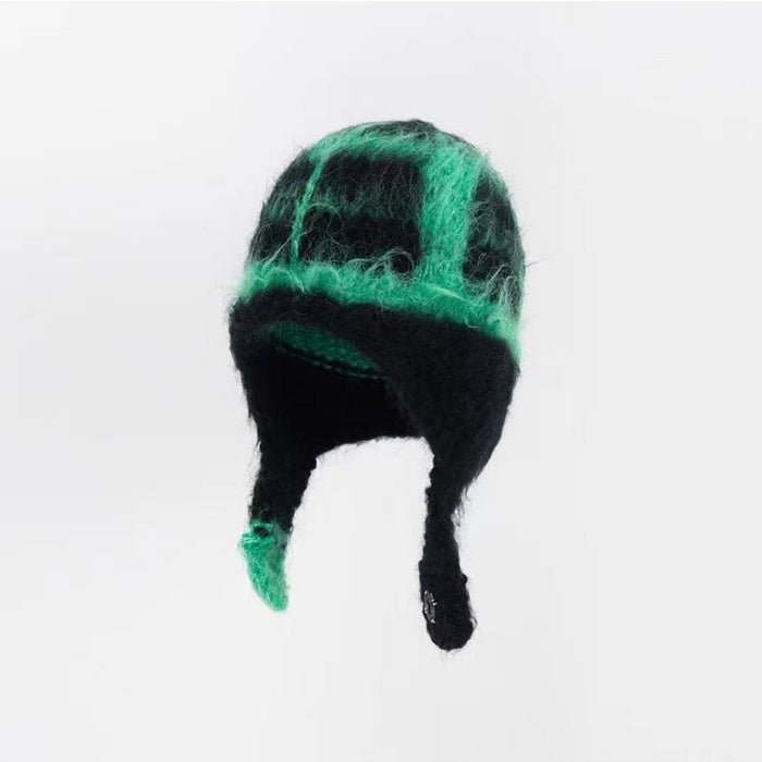Mink Fur Knitted Earflap Winter Beanie