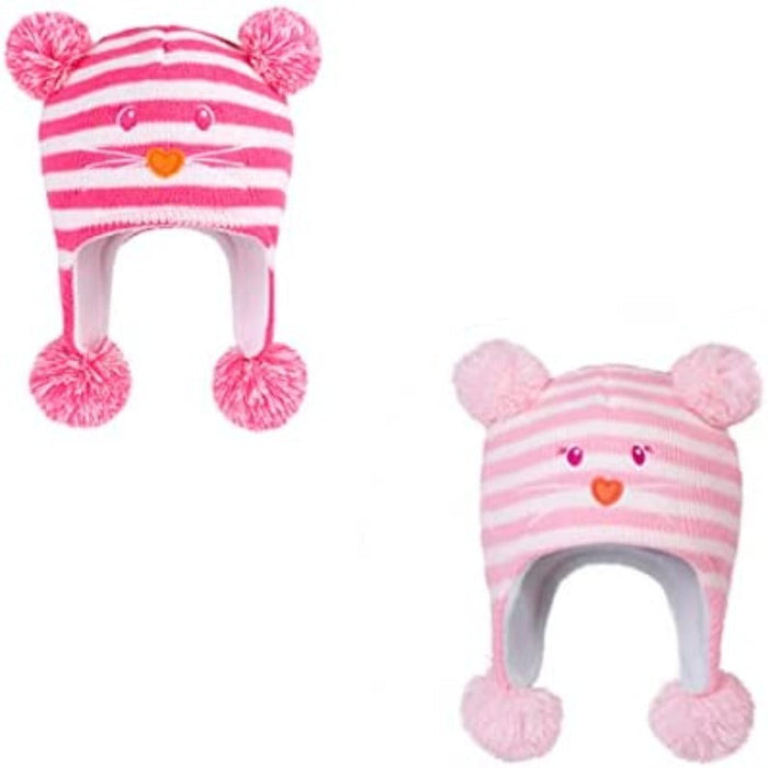 Toddler Earflap Knit Warm Cap Fleece Lined Beanie