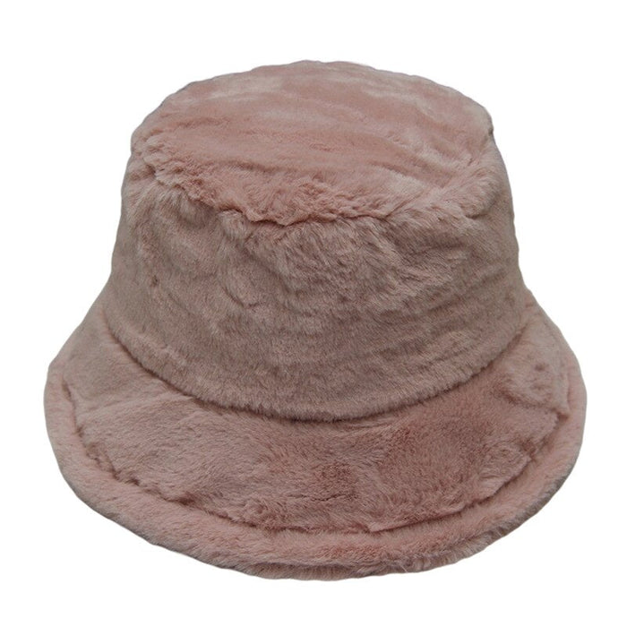 Warm Winter Faux Fur Solid Colored Bucket Hat