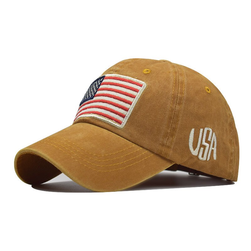 Vintage-Style Cap with American Flag Patch