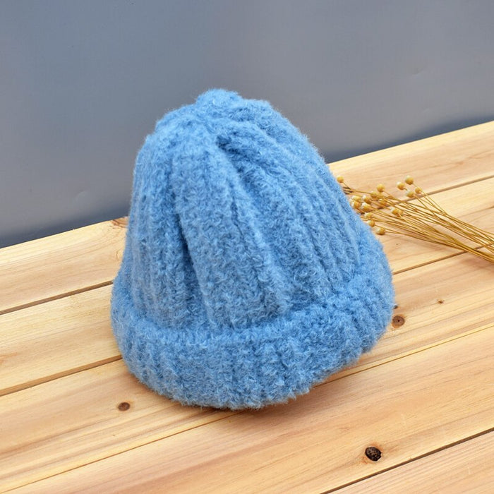 Warm Soft Rabbit Fur Knitted Winter Beanie