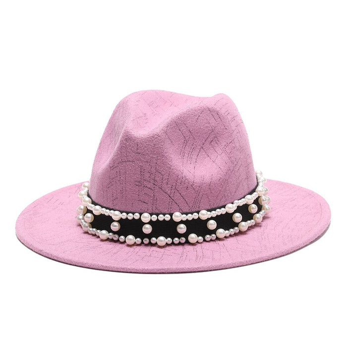 Pearled & Beaded Thin Lined Vintage Fedora