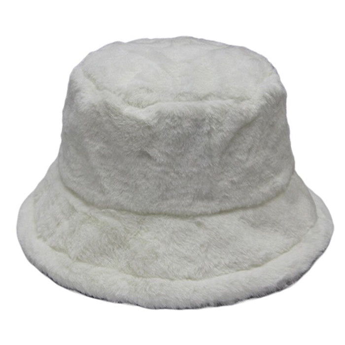 Warm Winter Faux Fur Solid Colored Bucket Hat