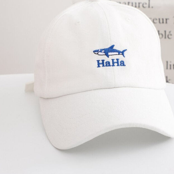 Cartoon Shark Embroidered Golf Dad Hat
