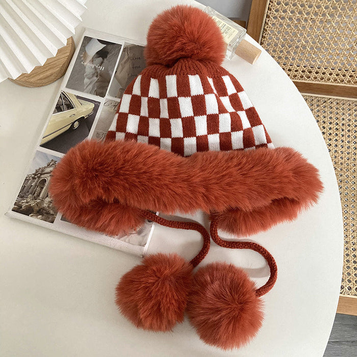 Cute Pompom Fleece Fur Hat